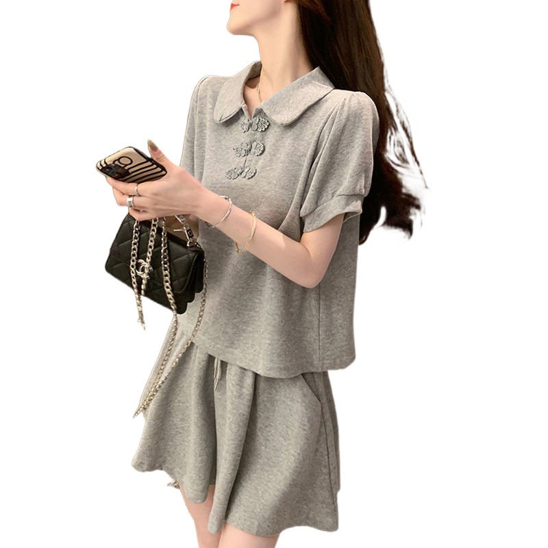 Vapetix M suggests staying within 95 pounds-3XL建议体重140-155斤 New Chinese Style Collarless Blouse and Trousers Set for Women, Fashionable Chinese Style, Complete – Bild 4