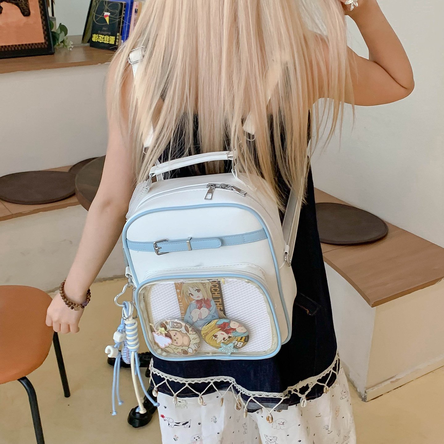 Vapetix No accessories-No accessories High-Quality Pain Bag for Beautiful Women, Summer 2025 Transparent Single and Double Shoulder Two-P – Bild 4