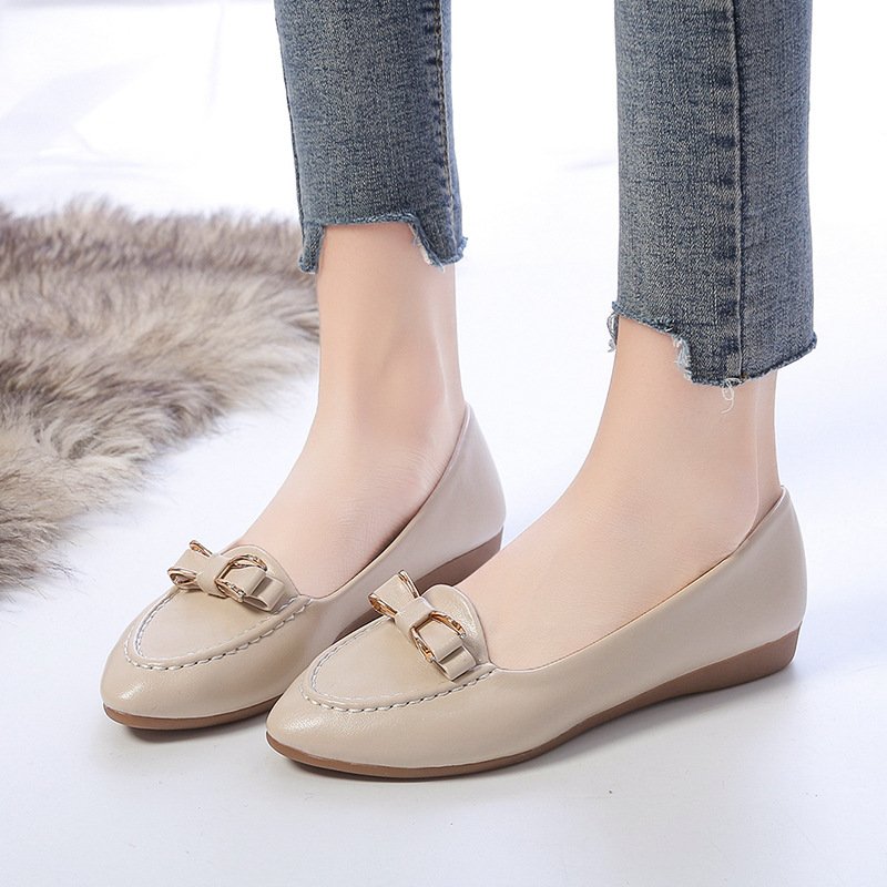 Vapetix 35-40 Spring and Autumn Round Head Pure Color SGS Daily Breathable Black Women's Viscose Shoes Low Block