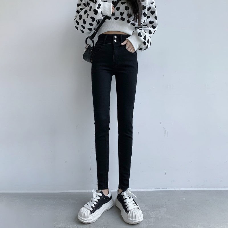 Vapetix 26 Suggestions 80-90 pounds-32 suggestions 140-150 pounds Blue-gray women's high-waisted slimming 2024 spring and autumn new elastic tight slimming mini penc – Bild 2