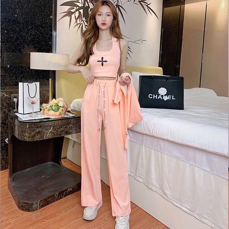 Vapetix S suggests 80-95 pounds-SUGGESTED WEIGHT: 120-140 lbs Salt and Pepper Set Fashion Youthful Set Women's Summer Casual Versatile Tank Top Short Jacket and – Bild 6