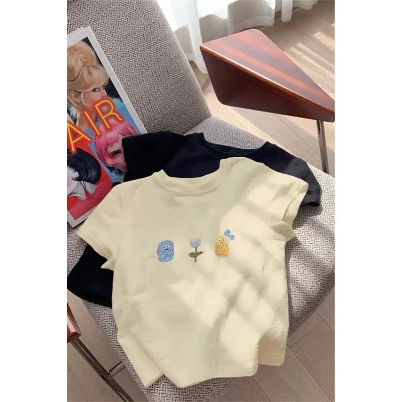 Vapetix S-2XL Turns heads everywhere! Japanese-style milky-soft pastel yellow short-sleeve T-shirt for women—2025 – Bild 5