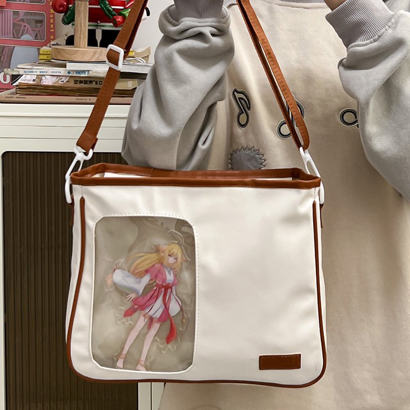 Vapetix Free Size-Free Size Women's Crossbody Bag Cute Cartoon Transparent Doll Bag College Style Japanese Soft Girl Simple Lar – Bild 3