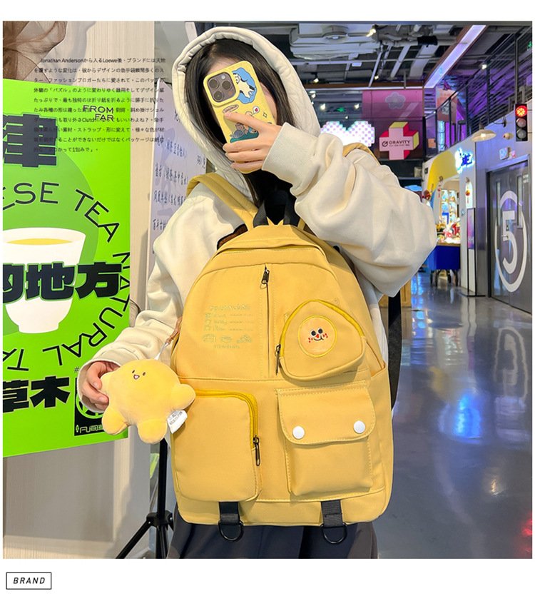 Vapetix Single pack-with accessories Large Capacity Dual-Shoulder Backpack, Japanese Cute School Style Casual Backpack, Korean Version C – Bild 5