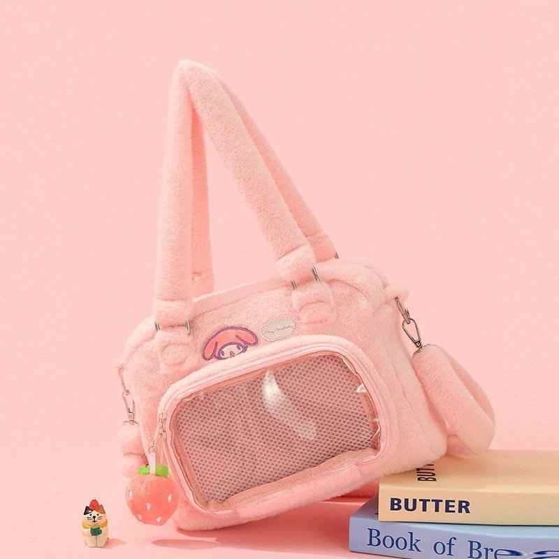 Vapetix Free Size-Free Size Sleek Crossbody Large Capacity Anime Student Backpack, Plush Peanut Bag, Single Shoulder Middle Sch – Bild 4