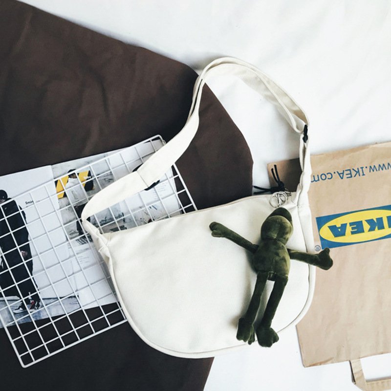 Vapetix Free Size-Free Size Crossbody canvas bag for couples, dumpling-shaped, trendy brand, Japanese style, student large capa – Bild 3