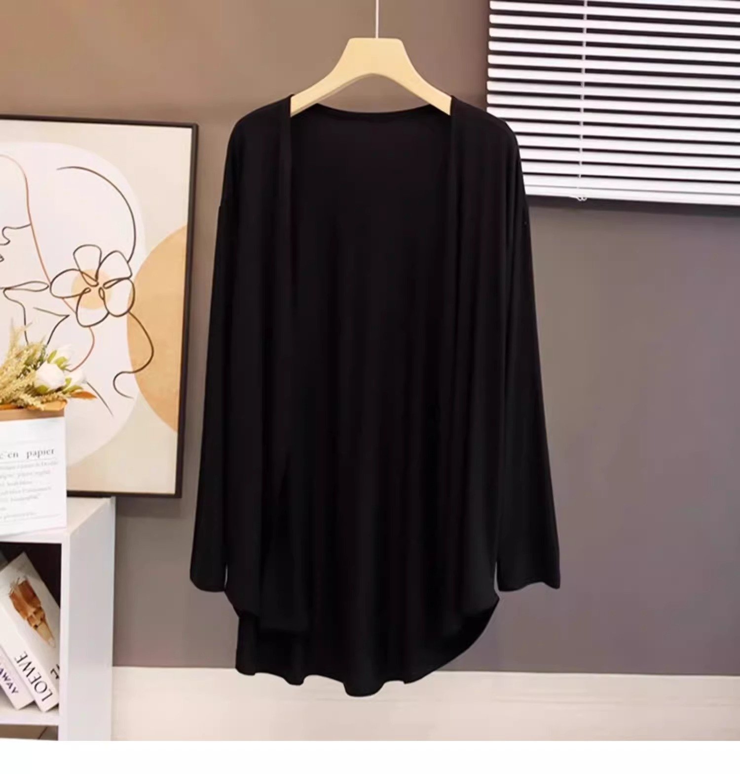 Vapetix M-2XL Mid-length sunscreen cardigan for women 2025 summer suspender skirt with shawl loose thin coat top – Bild 3