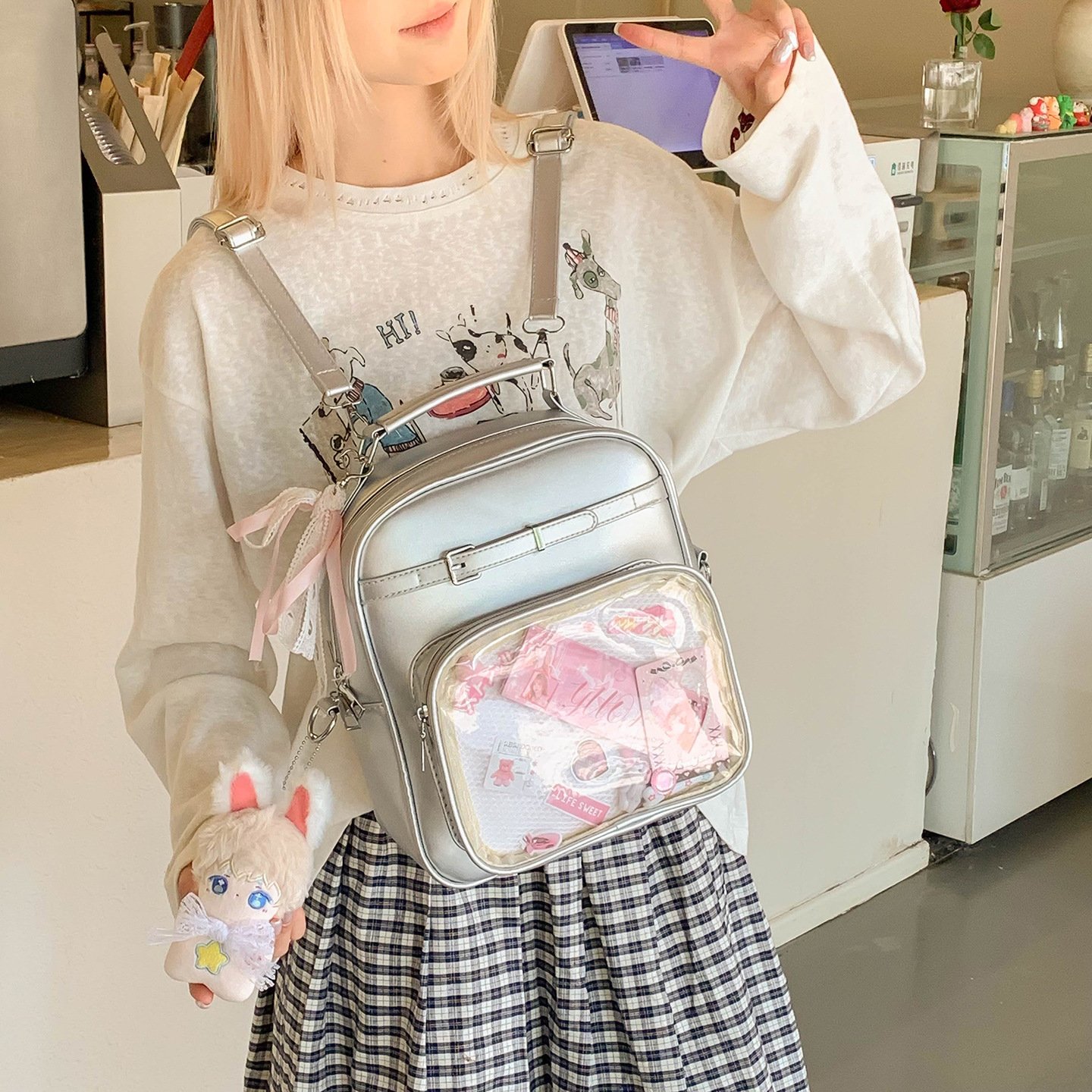 Vapetix No accessories-No accessories High-Quality Pain Bag for Beautiful Women, Summer 2025 Transparent Single and Double Shoulder Two-P – Bild 5