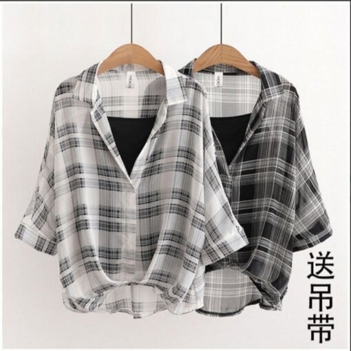 Vapetix M suggests 70-90 pounds-The XL size suggestion is 120-150 pounds.  Summer 2025 Women's Chiffon Shirt Striped Slimming Irregular Hooded Top Two-Piece Bat Sleeve Chiffo – Bild 5