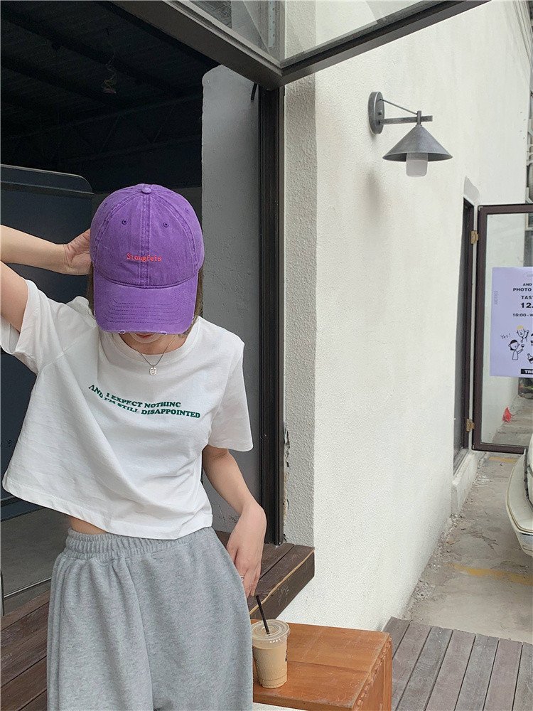 Vapetix M-2XL Summer 2025 Korean Version New Loose Short-Sleeve Revealing Navel Alphabet Print Super Hot Women's – Bild 3