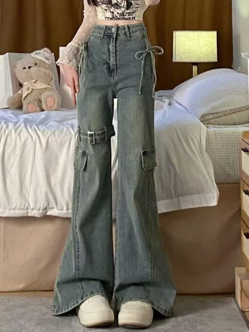 Vapetix XS-2XL  Vintage American-style wide-leg jeans for women, suitable for spring and autumn, niche low-rise str – Bild 4