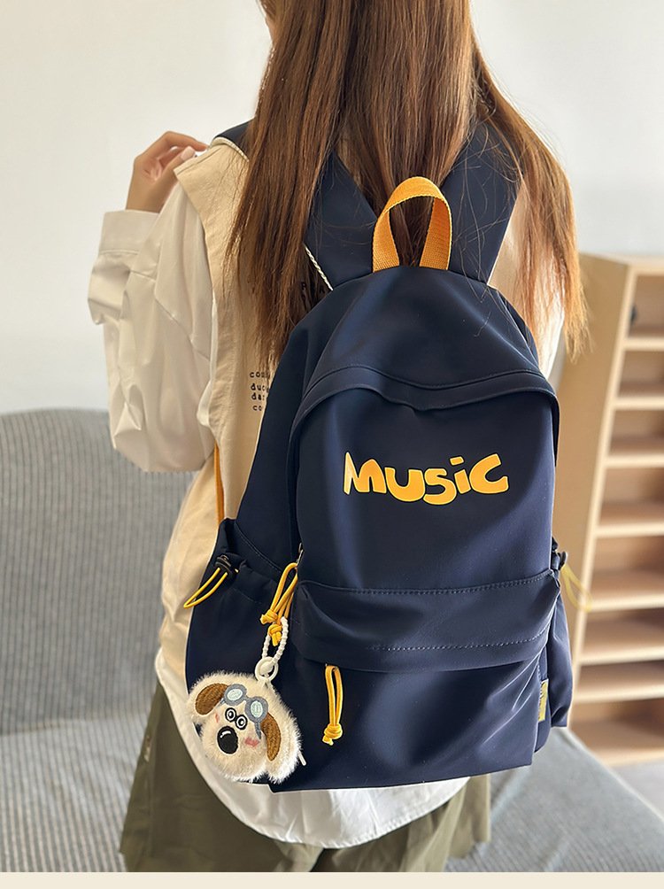 Vapetix Small number-Large + Pendant Large Capacity Dual-Shoulder Bag Fashionable for Men and Women Simple Music Print Commuting Travel – Bild 5