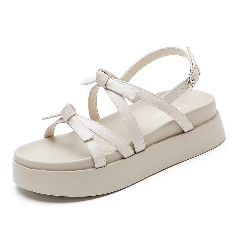 Vapetix 35-40 Fairy Wind Bowknot Thick Heel Sandals for Women 2025 Summer Unique Design for Dresses Roman Beach S – Bild 7