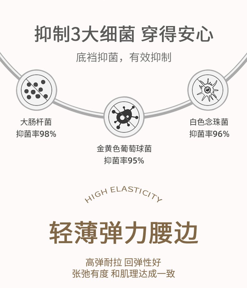 Vapetix L (85-120 lbs)-XL (220-265 lbs) Nude Ammonia-Free Graphene Antibacterial Classic Women's Underpants Plain Color Simple High-Elastic – Bild 5