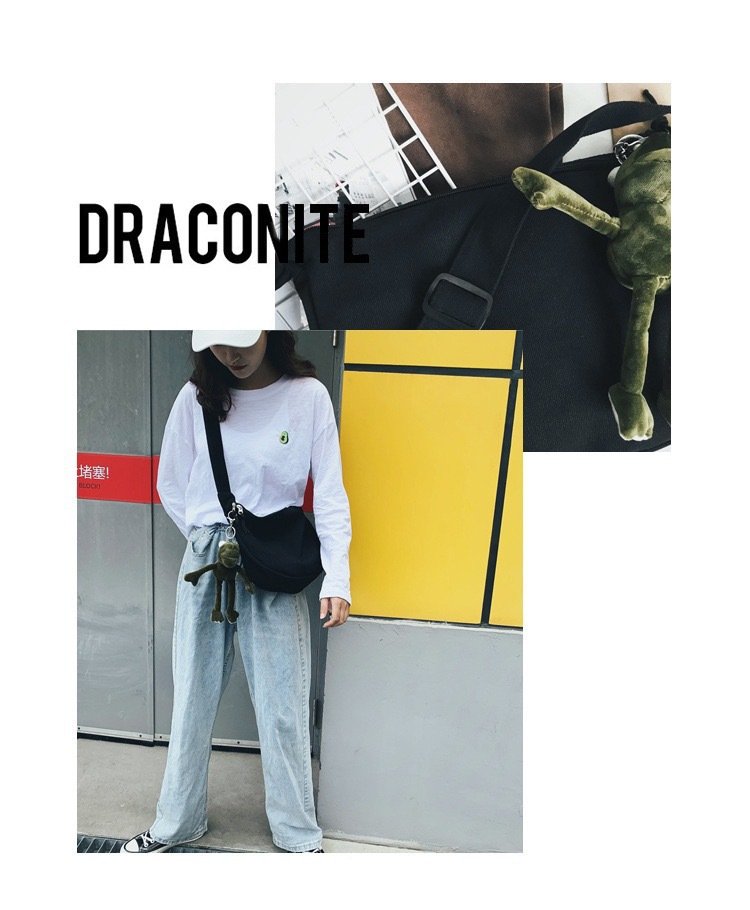 Vapetix Free Size-Free Size Crossbody canvas bag for couples, dumpling-shaped, trendy brand, Japanese style, student large capa – Bild 4