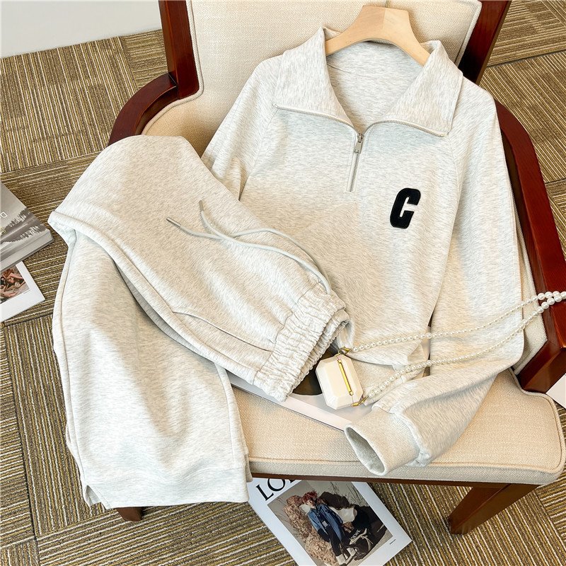 Vapetix Within M 100 jin-4XL 240-300 lbs G Plus Size Polo Collar Casual Sports Suit Women's Spring and Autumn Loose Foreign Style Fashionabl – Bild 8