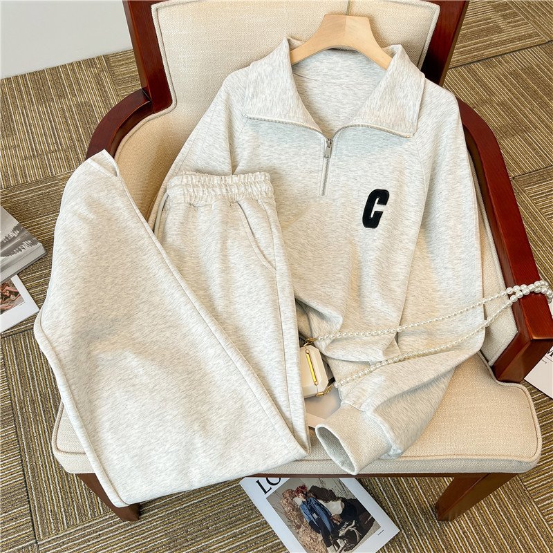 Vapetix Within M 100 jin-4XL 240-300 lbs G Plus Size Polo Collar Casual Sports Suit Women's Spring and Autumn Loose Foreign Style Fashionabl – Bild 9