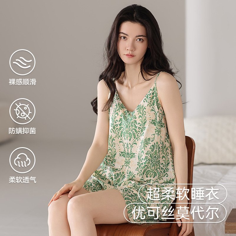 Vapetix M suggests 80-100 pounds-XXL recommended for 140-160 lbs Women's Modest Summer Bralette Sleep Shorts Loose Casual Home Wear with Padded Bralette, External W – Bild 7