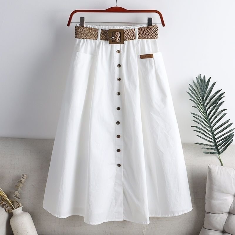 Vapetix Suggested weight: 85-110 lbs-3XL recommended 165-185 lbs 2025 Spring Korean Version Elastic High-Waisted Half-Skirt with Large Pockets, Slit for Slimming Ef – Bild 5