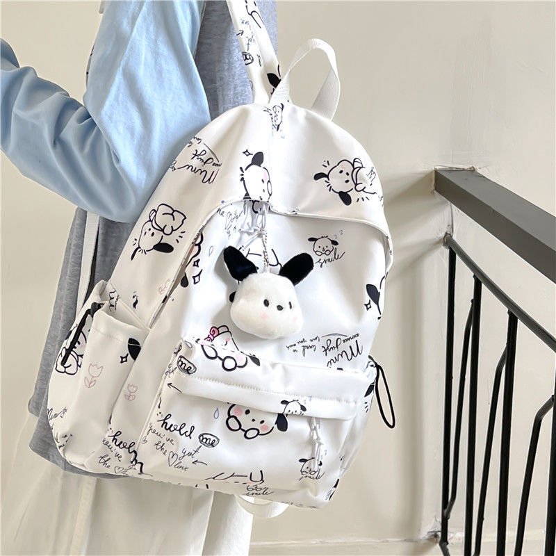 Vapetix Free Size-Free Size Niche Patch Dog Girl Schoolbag Junior High Student Instagram Soft Girl Backpack for Girls High Scho – Bild 3