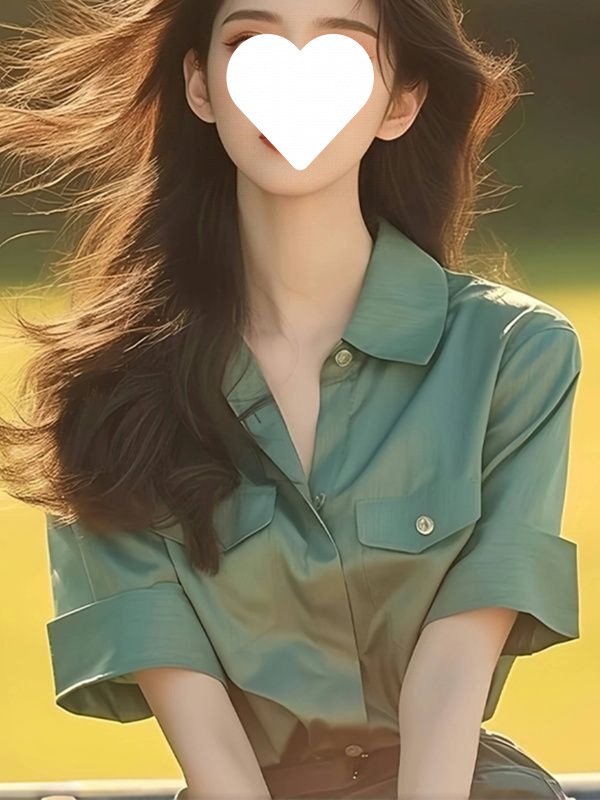 Vapetix XXS-White slip without a picture Retro Hong Kong Style Green Polo Neck Women's 2025 Summer Pretty Blouse French Exquisite Top Niche – Bild 6