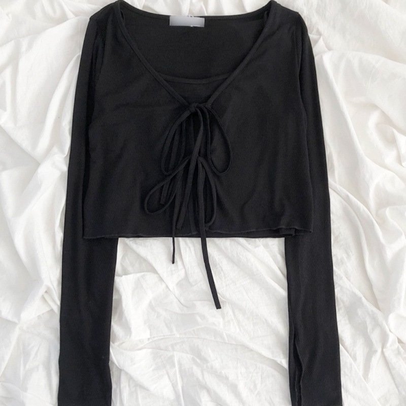 Vapetix XS size 60-70 pounds-XL size 110-125 lbs Ice-feeling long-sleeved open cardigan for women, new summer style, temperament binding strap cardi – Bild 5