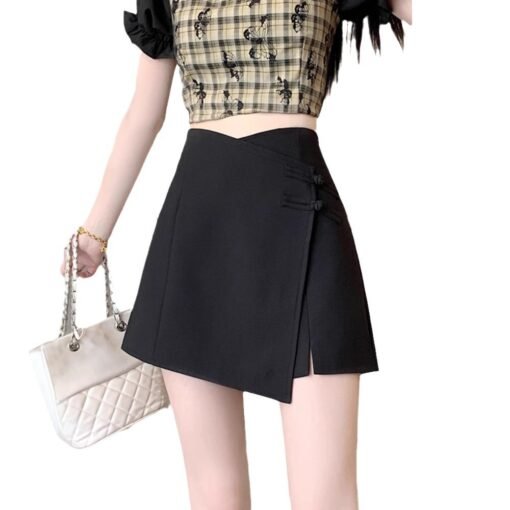 Vapetix XS-4XL  New Chinese Style National Wind Irregular Suit Pants Skirt 2024 Summer Fat mm High-Waist Short Shor – Bild 4
