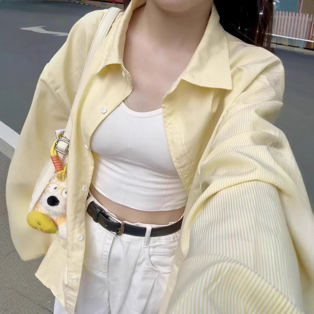 Vapetix S-2XL Women's Summer Sun Protection Shirt, Loose Casual Open Cardigan, Striped Polo Collar, Design-Orient – Bild 6