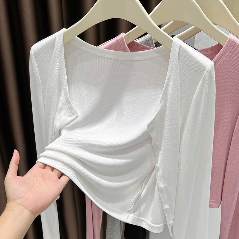 Vapetix ❈❈S suggests 75-95 pounds❈❈-XS recommended 50-60 pounds Spring and Autumn Knitted Cardigan Coat for Women, Summer Outdoor Matching Tank Top Skirt Blouse Op – Bild 7