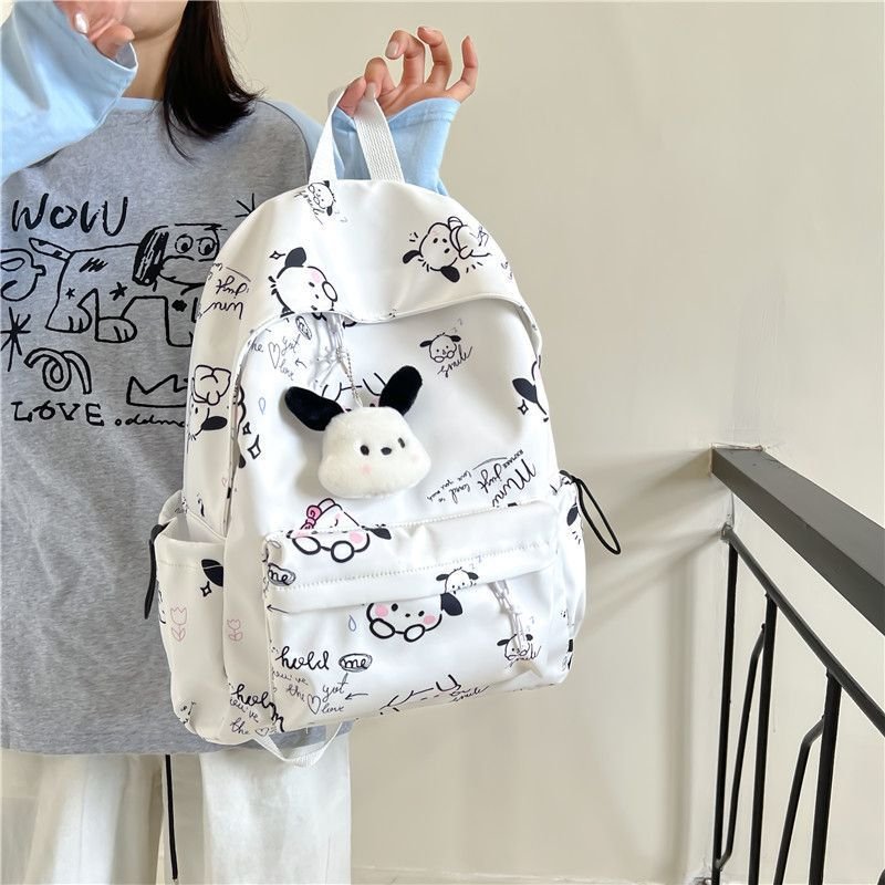 Vapetix Free Size-Free Size Niche Patch Dog Girl Schoolbag Junior High Student Instagram Soft Girl Backpack for Girls High Scho – Bild 5