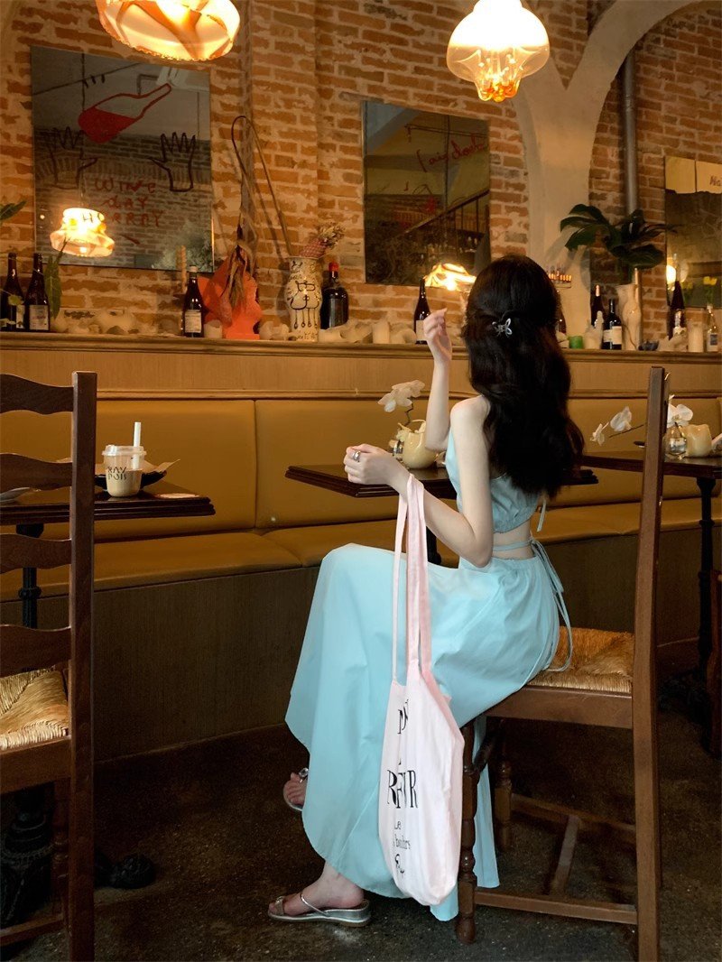 Vapetix S-XL 【Original Style~4 Colors Available】Mint Manbo Neckless Bustier Dress for Women Summer Charming Tea – Bild 5