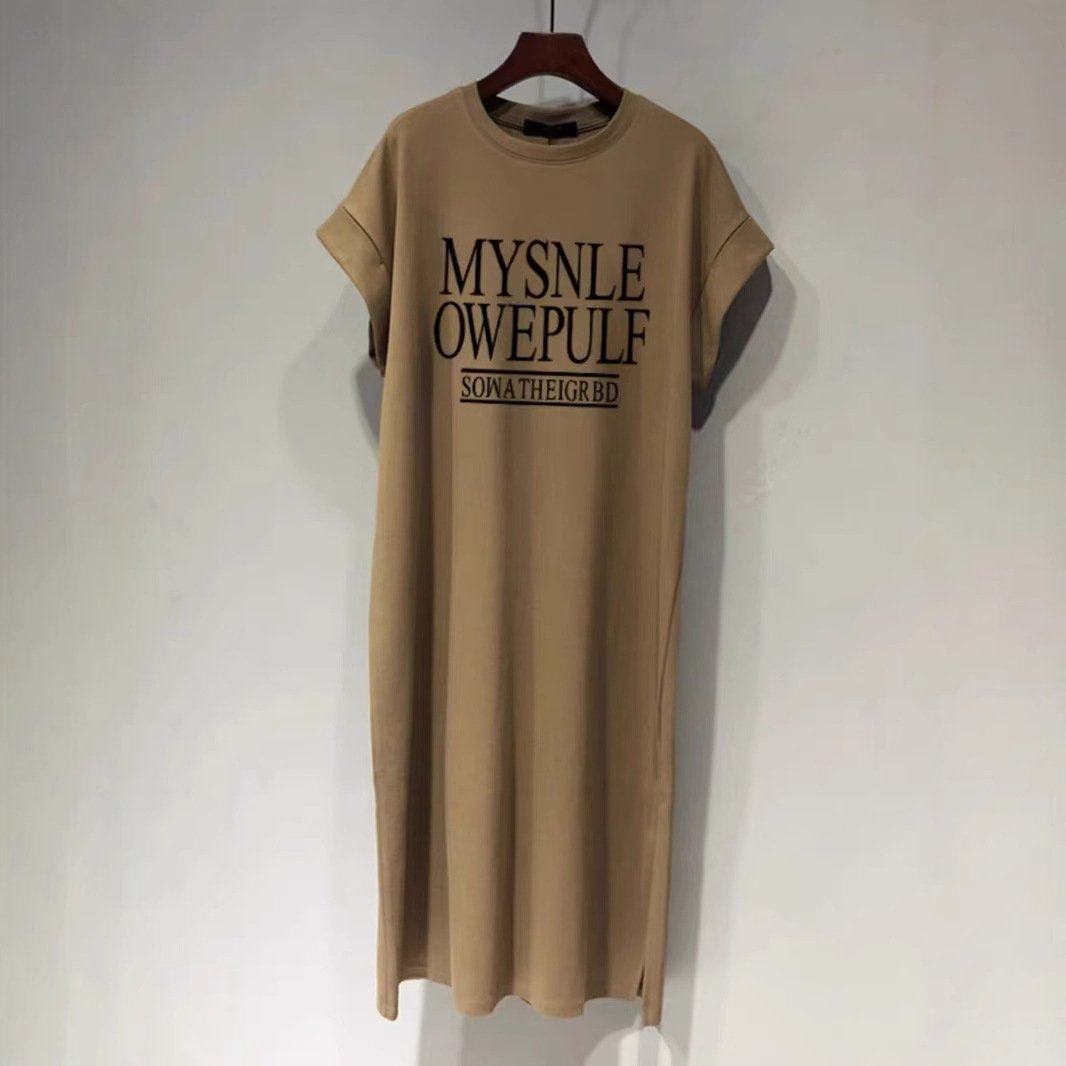 Vapetix M-4XL Flowy Sleeve Lazy Wind Slim Fit Versatile Nightgown Wearable Personality Letter Design Mid-Length L – Bild 8