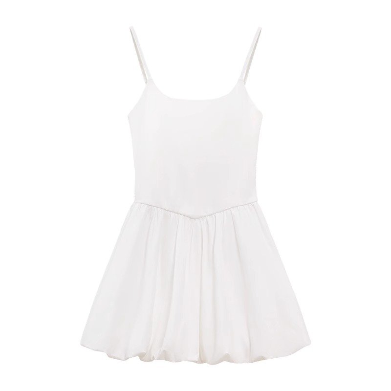 Vapetix S-XL French-style gentle white spaghetti strap dress for women, summer, slimming, flower bud dress, prin – Bild 4