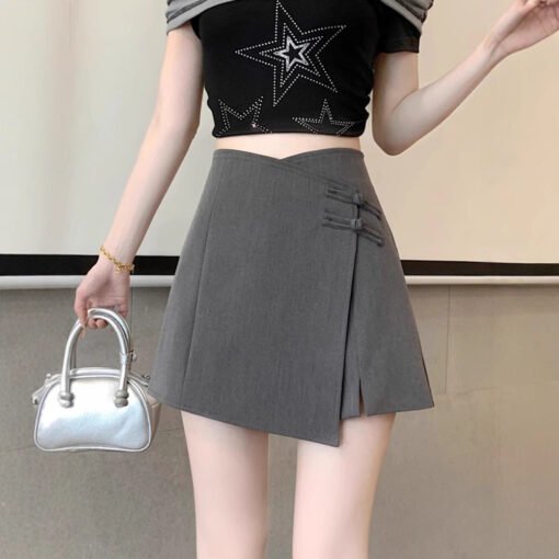 Vapetix XS-4XL  New Chinese Style National Wind Irregular Suit Pants Skirt 2024 Summer Fat mm High-Waist Short Shor – Bild 6