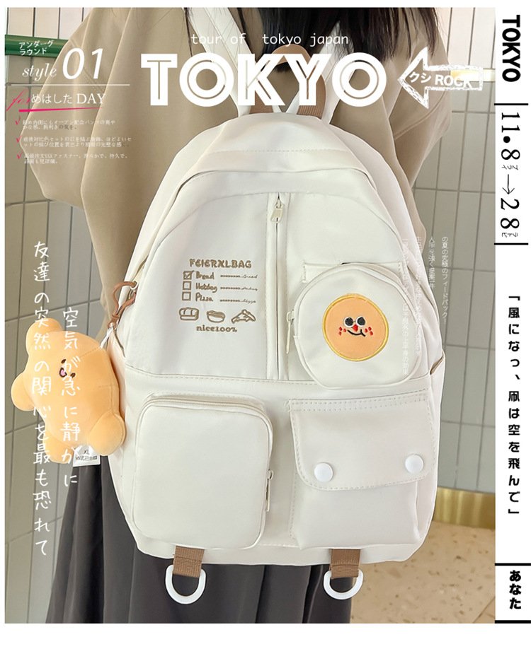 Vapetix Single pack-with accessories Large Capacity Dual-Shoulder Backpack, Japanese Cute School Style Casual Backpack, Korean Version C – Bild 7