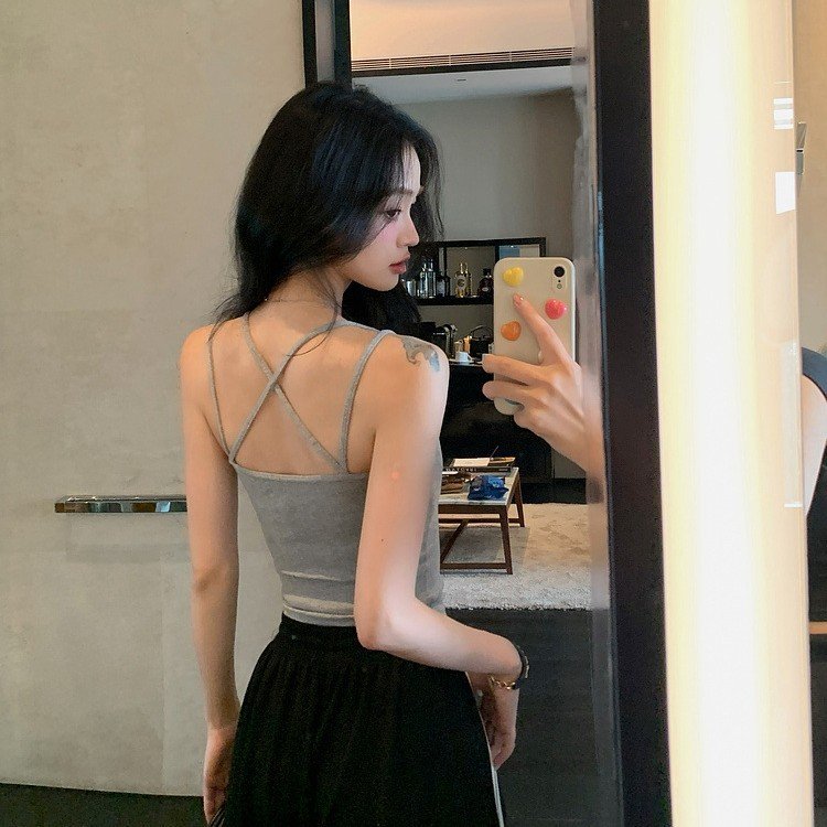 Vapetix Unisex size (80-125 lbs)-Unisex size (80-125 lbs) 2025 New Item Spicy Girl Halter Top with Built-in Cup, Design-Focused Thin Double Strap Stylish Bac – Bild 7