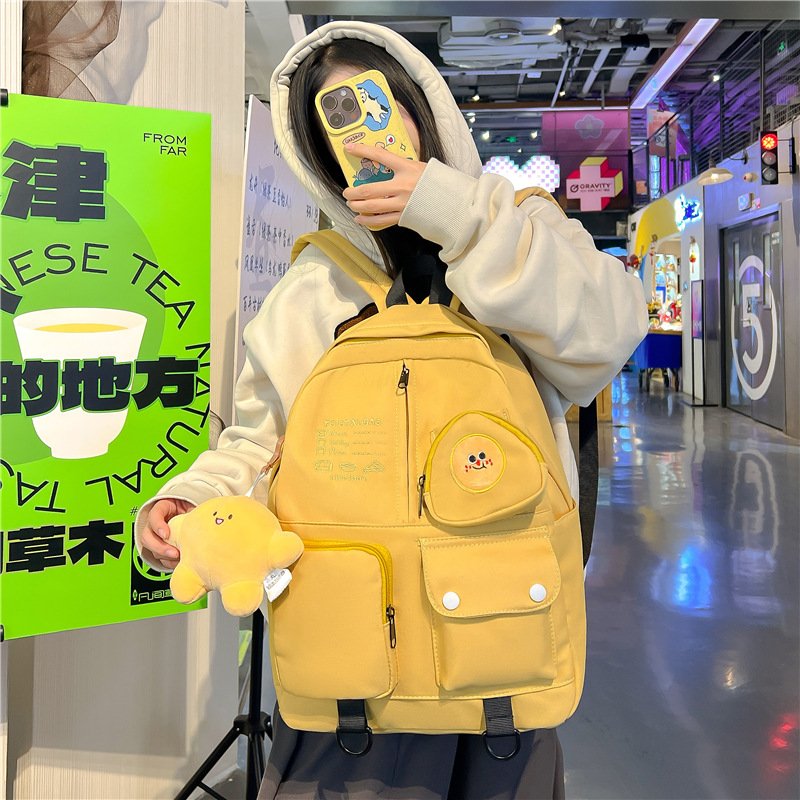 Vapetix Single pack-with accessories Large Capacity Dual-Shoulder Backpack, Japanese Cute School Style Casual Backpack, Korean Version C – Bild 8