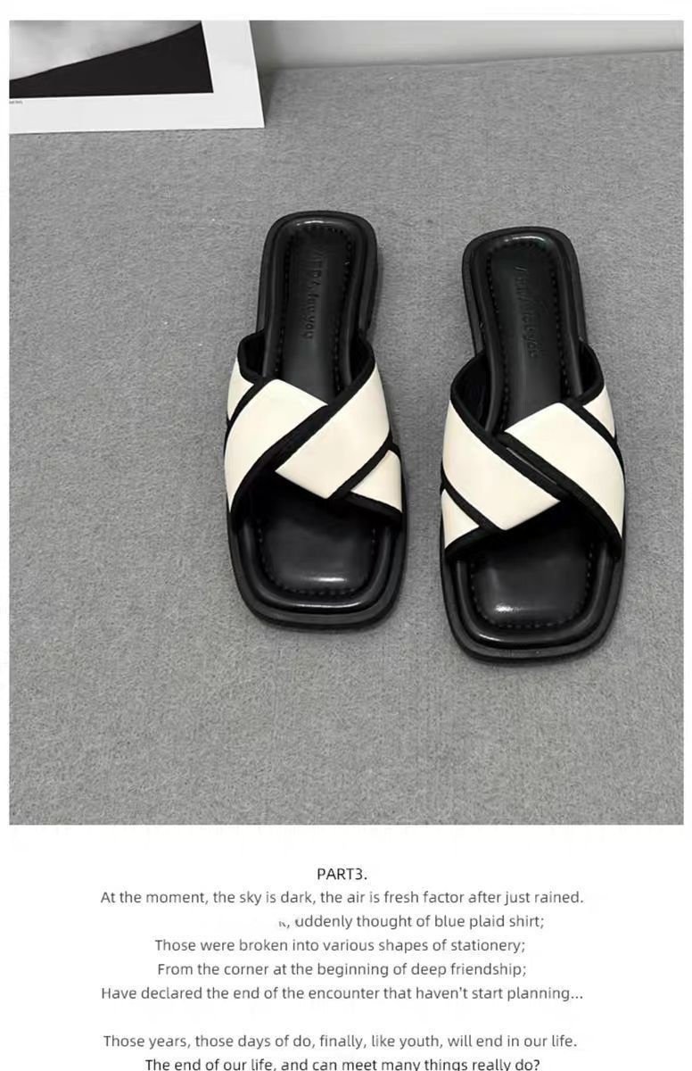 Vapetix 35-40 Stylish High-Quality Women's Summer Outdoor Wear Indoor Flat Cross Beach One-Sided Sandals – Bild 8