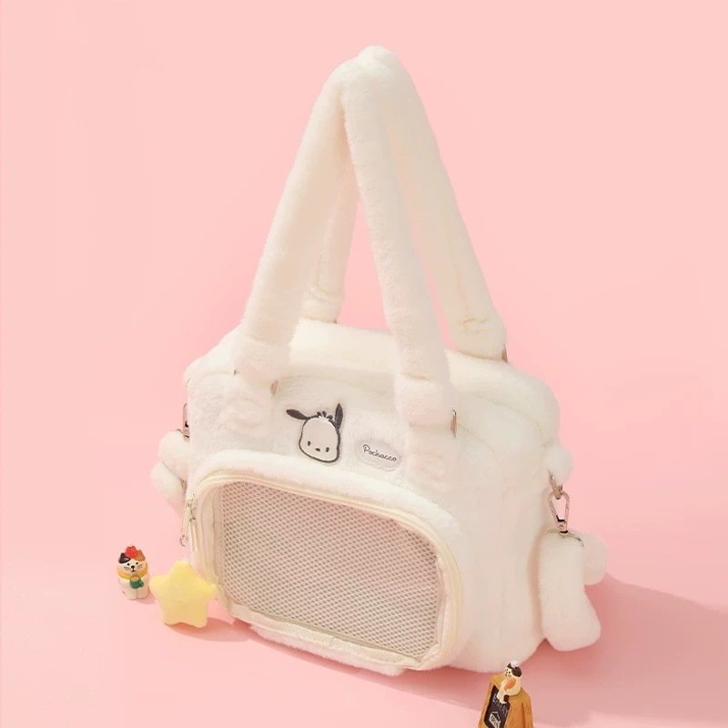 Vapetix Free Size-Free Size Sleek Crossbody Large Capacity Anime Student Backpack, Plush Peanut Bag, Single Shoulder Middle Sch – Bild 6