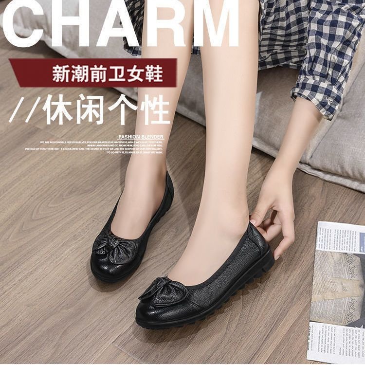 Vapetix 35-40 Spring Really Soft Leather Mother's Shoes Soft Sole Single Shoes Women's Leather Shoes Super Soft C – Bild 8