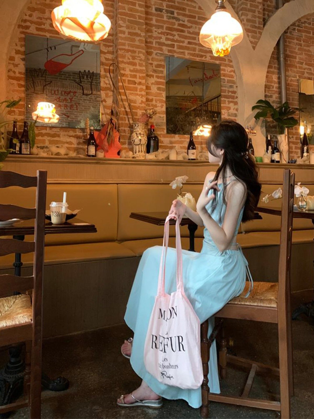 Vapetix S-XL 【Original Style~4 Colors Available】Mint Manbo Neckless Bustier Dress for Women Summer Charming Tea – Bild 7