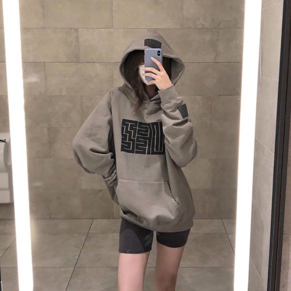 Vapetix M-2XL Vintage Fleece Hooded Sweatshirt for Women 2025 Autumn/Winter Korean Style Student Printed Hooded L – Bild 8