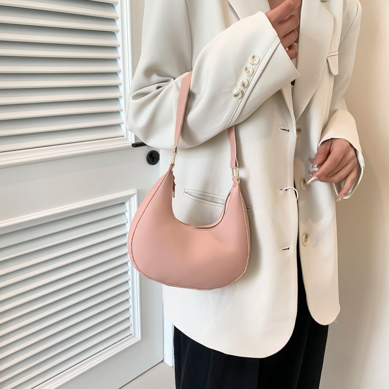 Vapetix Free Size-Free Size Designer niche women's handbag 2025 spring fashion casual crescent-shaped bag solid color women's u – Bild 6