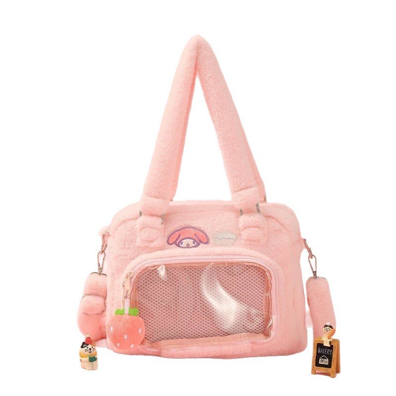 Vapetix Free Size-Free Size Sleek Crossbody Large Capacity Anime Student Backpack, Plush Peanut Bag, Single Shoulder Middle Sch – Bild 8