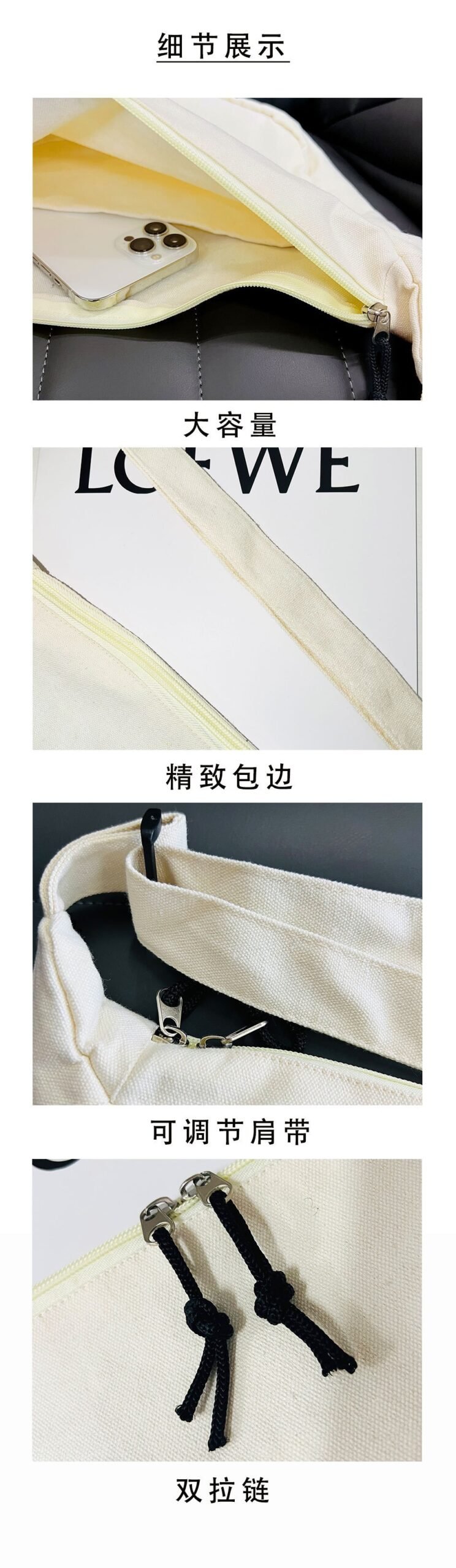 Vapetix Free Size-Free Size Crossbody canvas bag for couples, dumpling-shaped, trendy brand, Japanese style, student large capa – Bild 7