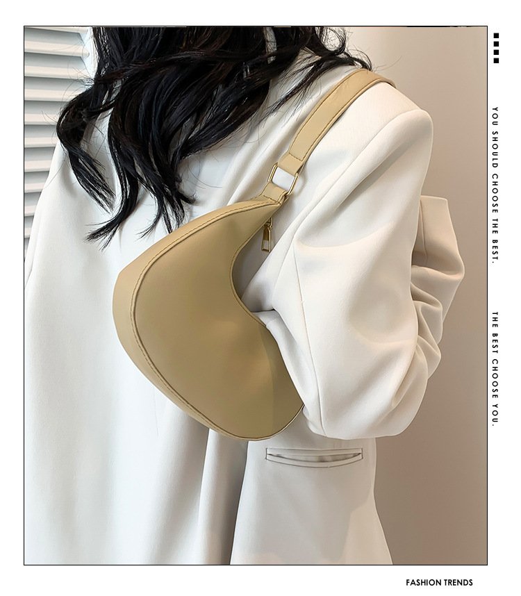 Vapetix Free Size-Free Size Designer niche women's handbag 2025 spring fashion casual crescent-shaped bag solid color women's u – Bild 7