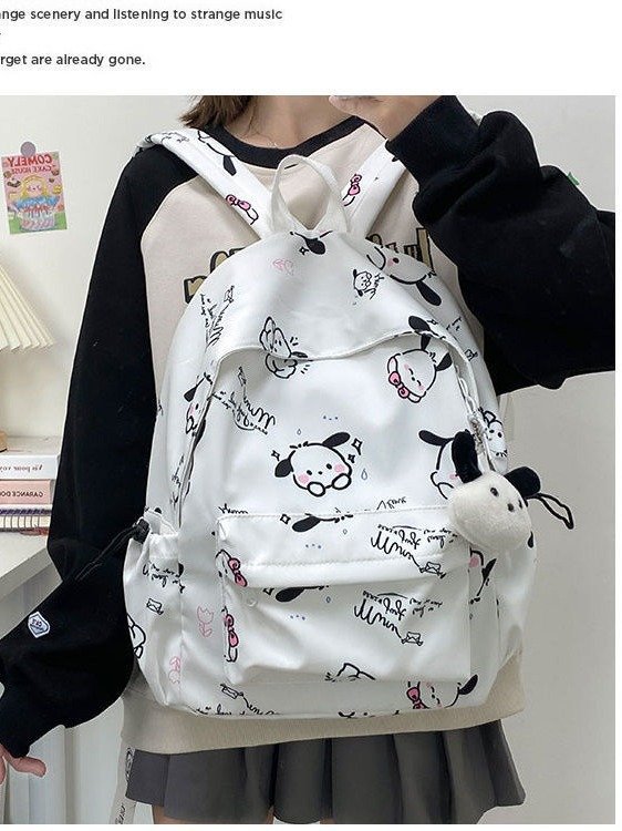 Vapetix Free Size-Free Size Niche Patch Dog Girl Schoolbag Junior High Student Instagram Soft Girl Backpack for Girls High Scho – Bild 8