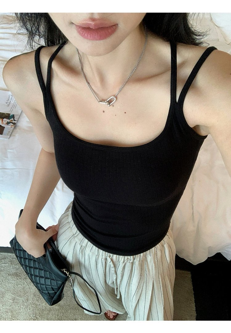 Vapetix Unisex size (80-125 lbs)-Unisex size (80-125 lbs) 2025 New Item Spicy Girl Halter Top with Built-in Cup, Design-Focused Thin Double Strap Stylish Bac – Bild 8