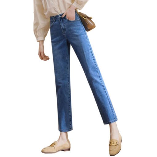 Vapetix S-2XL  Vintage Straight-Leg Jeans Women's Ins-style Elastic High-Waisted Slimming Skinny Ankle-Length Penc – Bild 7