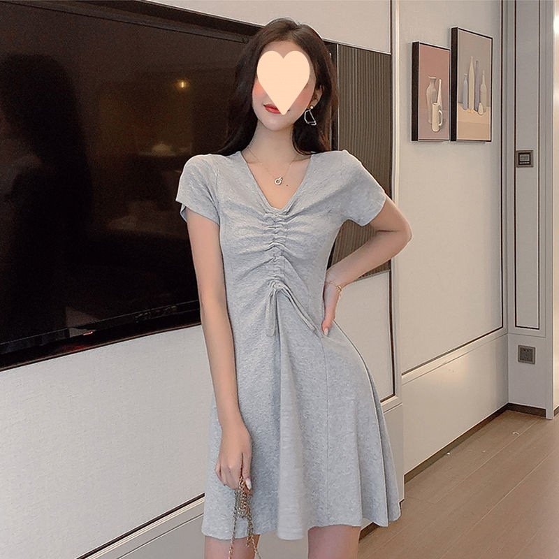 Vapetix S-XL Summer 2025 Hong Kong-style hidden design mini dress for petite women, featuring a chic, slimming, – Bild 9